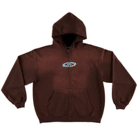 STARS ZIP HOODIE - BROWN