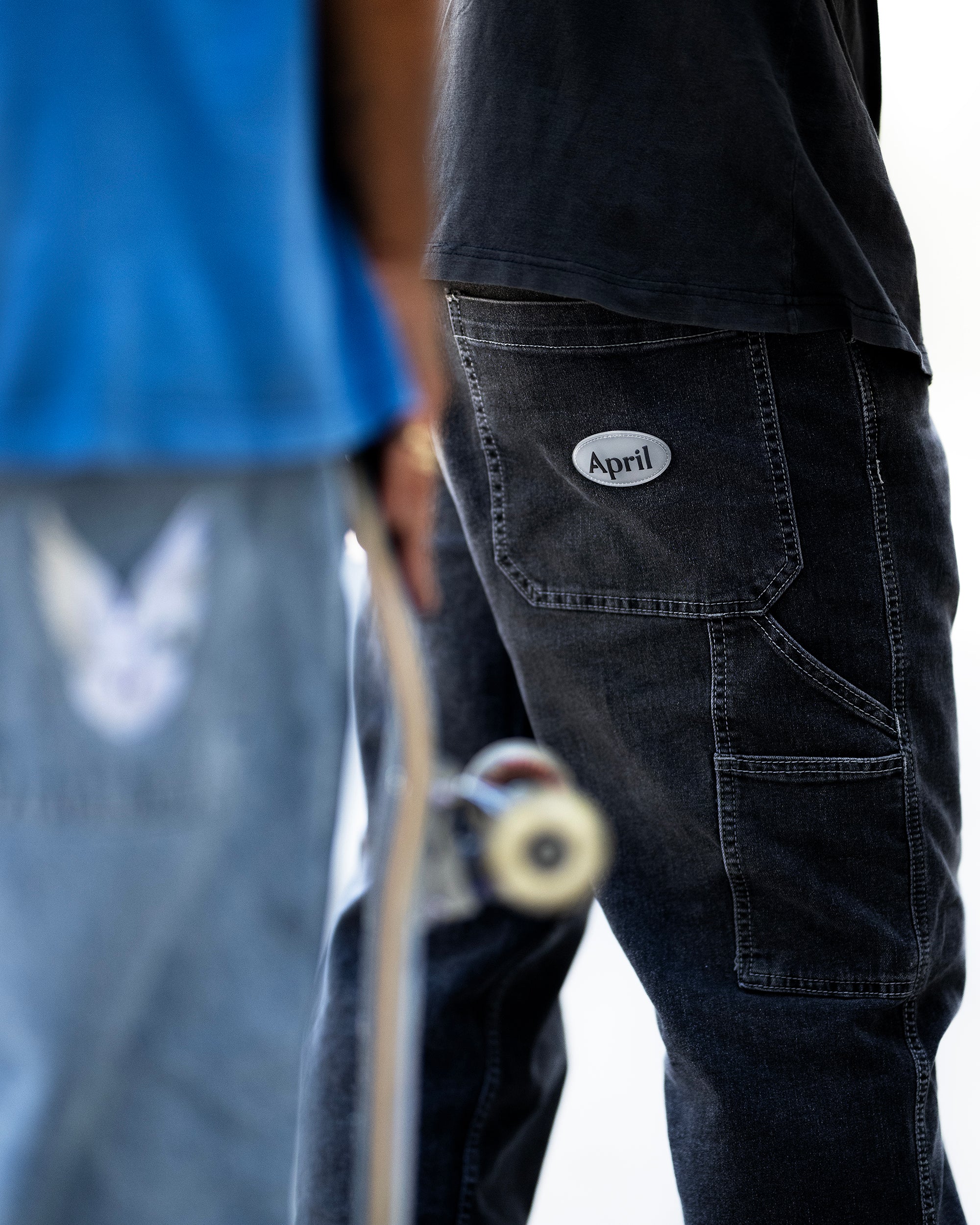 ◆AAKAM◆ Needlework Carpenter Denim Pants Black Adam Bomb Utility Black Wash Carpenter Jeans | Zumiez