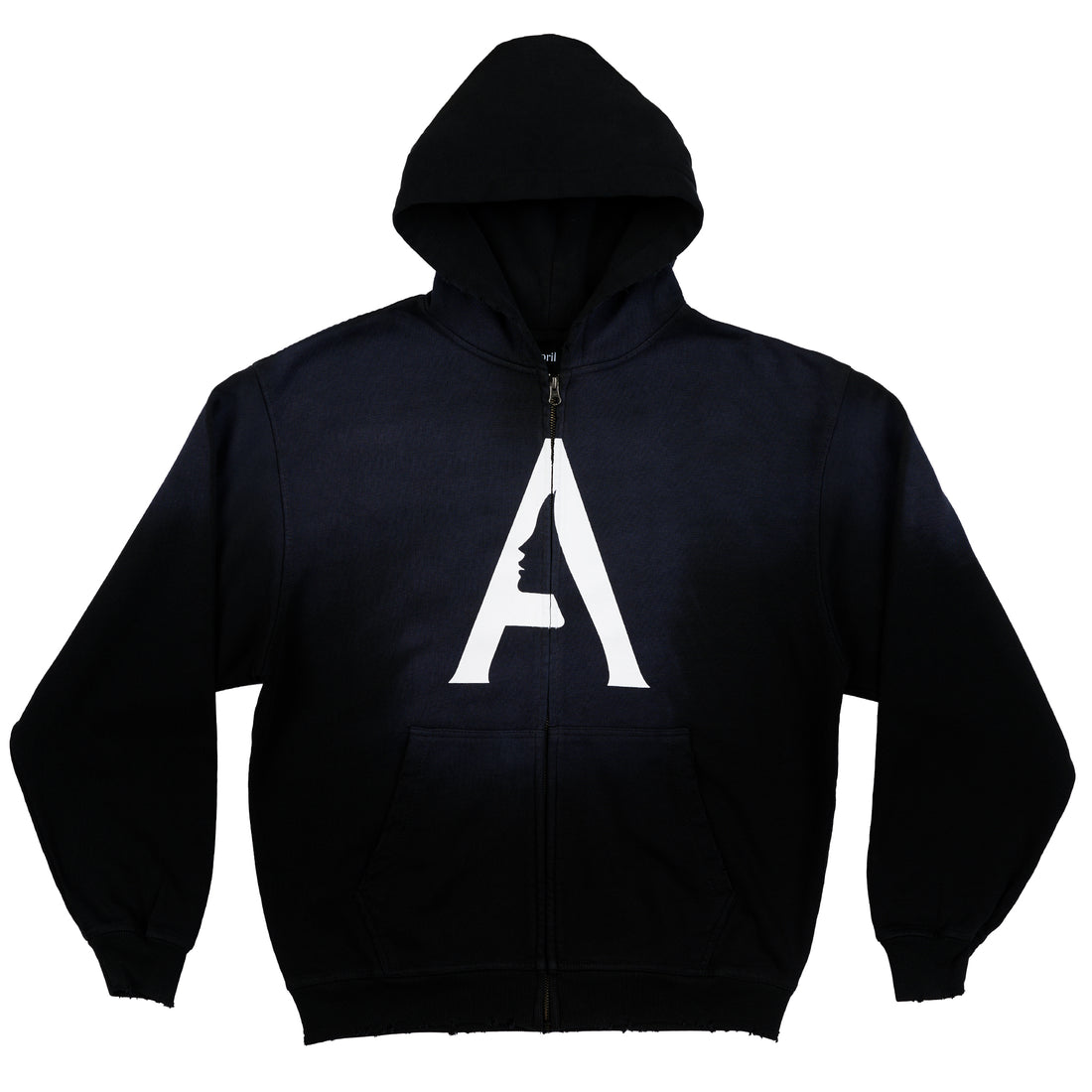 A LOGO ZIP HOODIE - VINTAGE BLACK