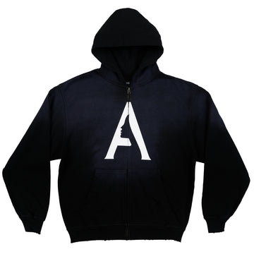 A LOGO ZIP HOODIE - VINTAGE BLACK
