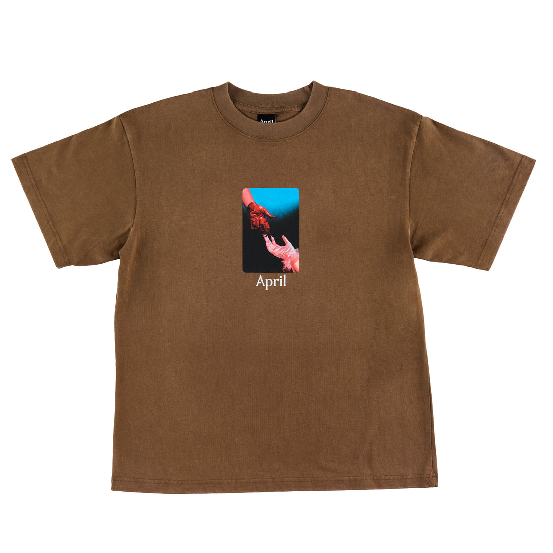 MATERIAL TEE - WASHED BROWN