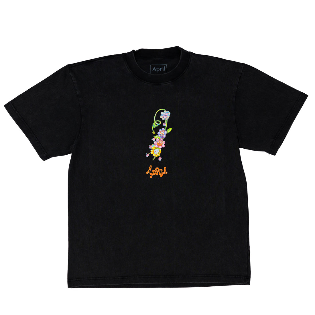 FLOWER BY EMA GASPAR TEE - VINTAGE BLACK