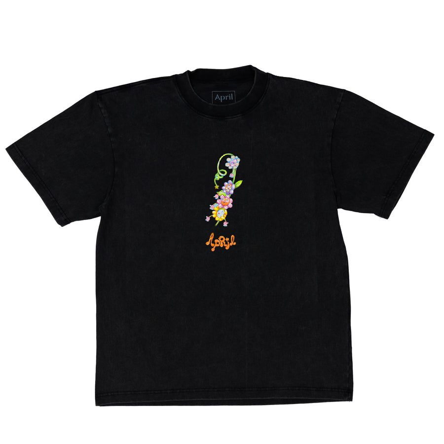 FLOWER BY EMA GASPAR TEE - VINTAGE BLACK