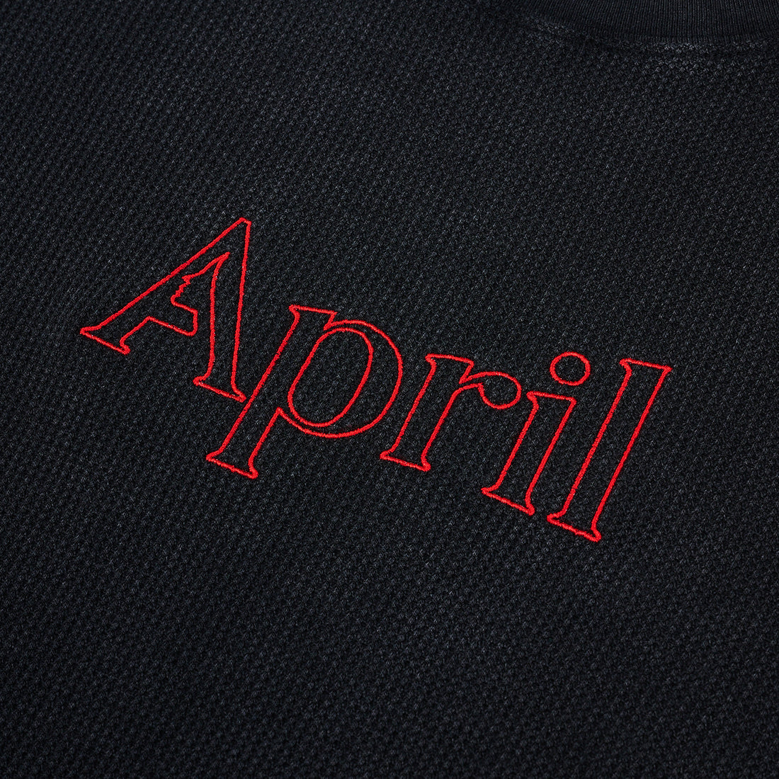 THERMAL LONGSLEEVE - BLACK - RED EMBROIDERY