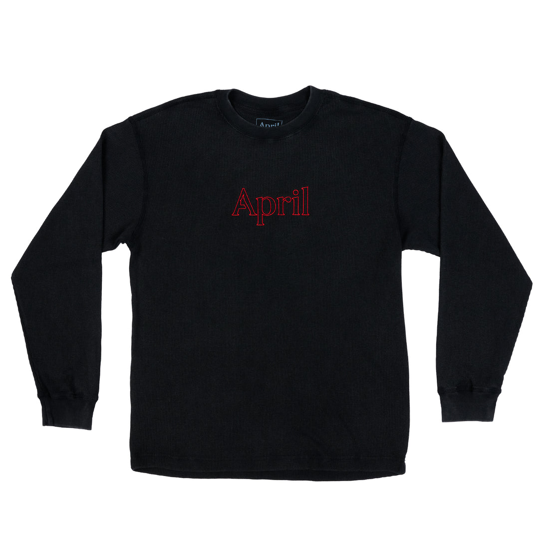 THERMAL LONGSLEEVE - BLACK - RED EMBROIDERY