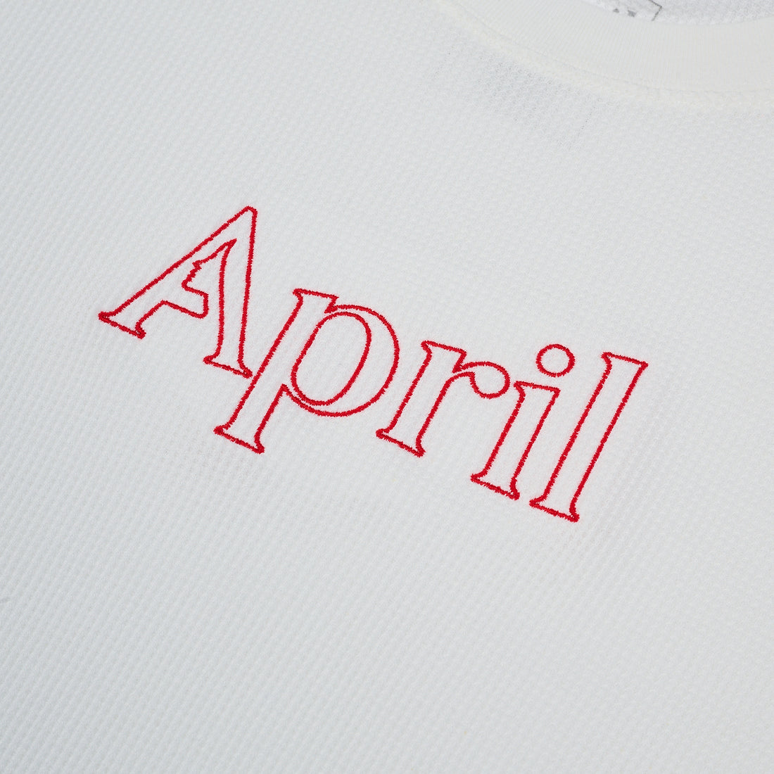 THERMAL LONGSLEEVE - WHITE - RED EMBROIDERY