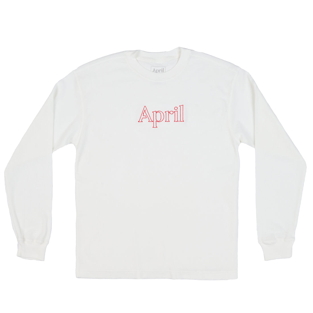 THERMAL LONGSLEEVE - WHITE - RED EMBROIDERY