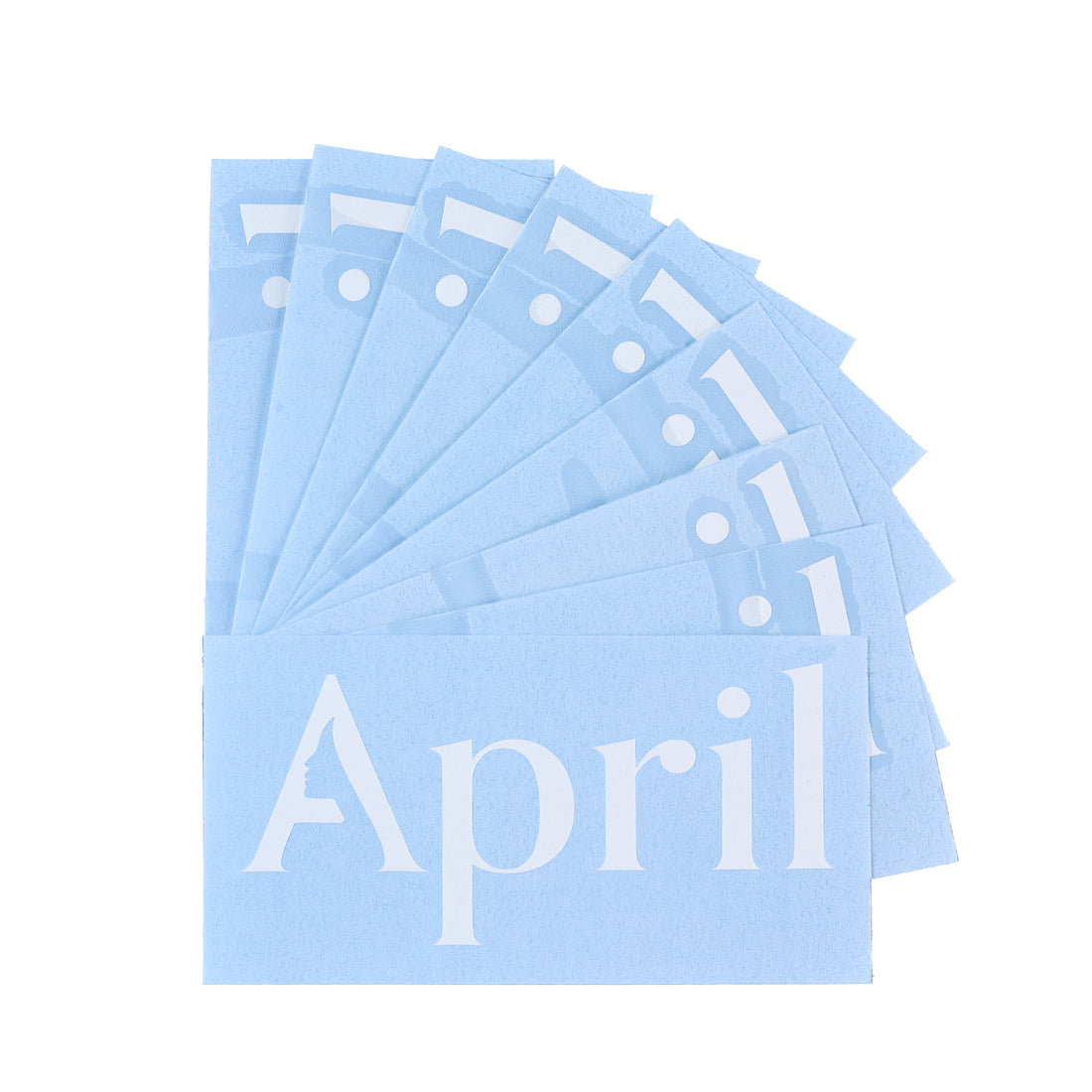 APRIL DIE CUT STICKER - WHITE - 10 PACK
